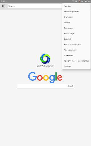 Zest Web Browser screenshot 1