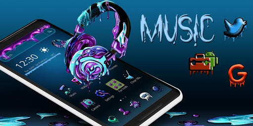 Purple Graffiti Headphone Theme screenshot 4