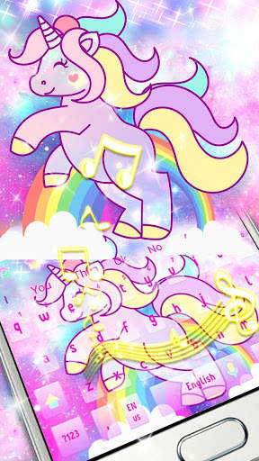 Pink Cute Unicorn Keyboard screenshot 3