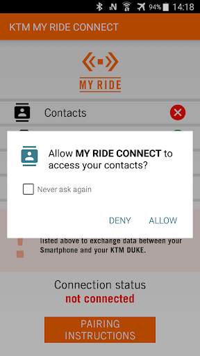 KTM MY RIDE CONNECT screenshot 1
