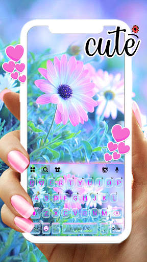 Soft Pink Flower Tastaturhintergrund screenshot 1