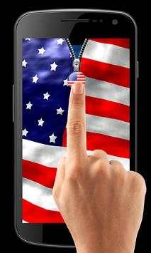 US Flag Zipper Lock Free screenshot 1