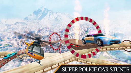 Police Electric Car Stunts: Mega Stunt Ramp Cars screenshot 4