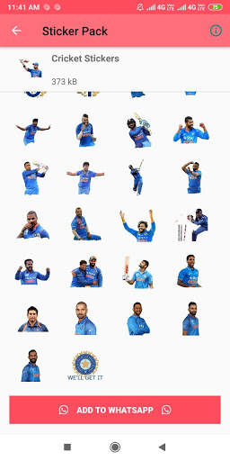 Cricket Stickers for Whatsapp - WAStickerApps screenshot 1