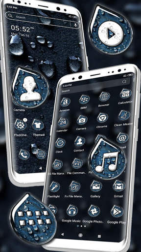 Water Drop Dark Launcher Theme screenshot 4