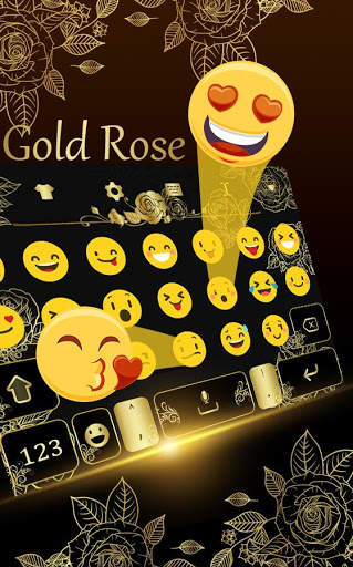 Gold Rose Keyboard Theme 4 تصوير الشاشة