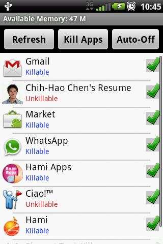 Elegant Task Killer screenshot 1