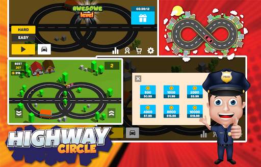 Highway Circle: Try Not To Crash the Car Loop Game स्क्रीनशॉट 1