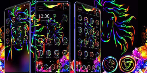 Neon line unicorn theme screenshot 4