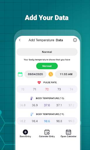 Body Temperature Daily Diary screenshot 1