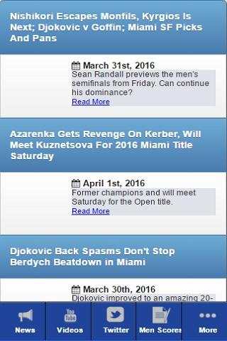 Tennis News and Scores screenshot 2