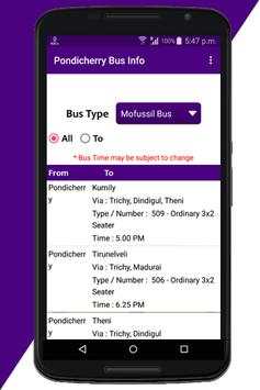 Pondicherry Bus Info screenshot 4