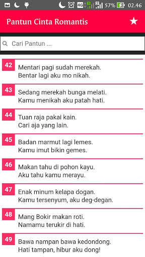 Pantun Cinta Remaja Romantis screenshot 5