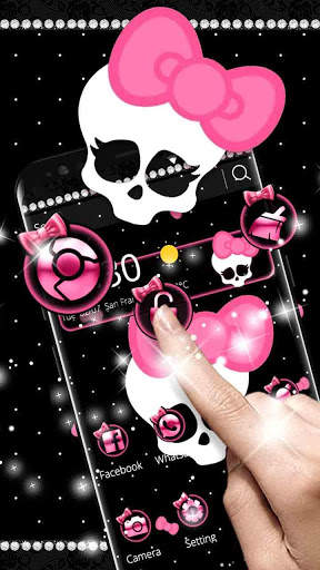 Pink Cute Skull Theme screenshot 2