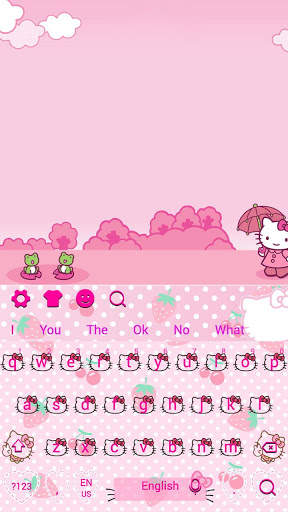 Pink Cute Kitty Bowknot Cartoon keyboard Theme screenshot 4