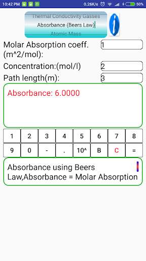 Chemistry,Engineering Data,units,calculations free screenshot 6