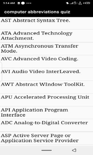 Computer Abbreviations Quiz all ICT  Abbreviations скриншот 3