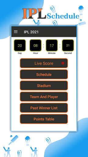 Live Score, Schedule, Points Table for IPL 2021 screenshot 1