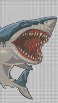 Angry Shark Color By Number Hungry Fish Pixel Art screenshot 3