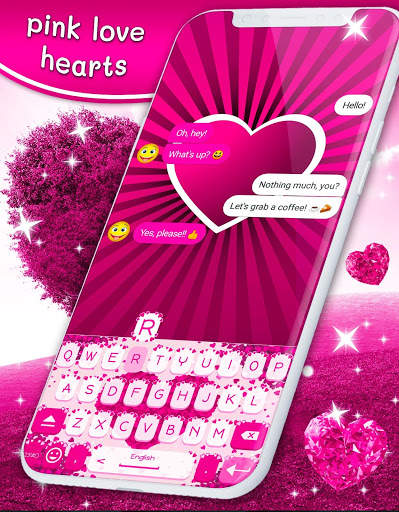 Pink Hearts Keyboard 💕 Love Keyboard Themes screenshot 4