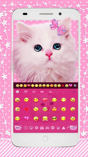 Cute Pink Kitty Keyboard screenshot 2