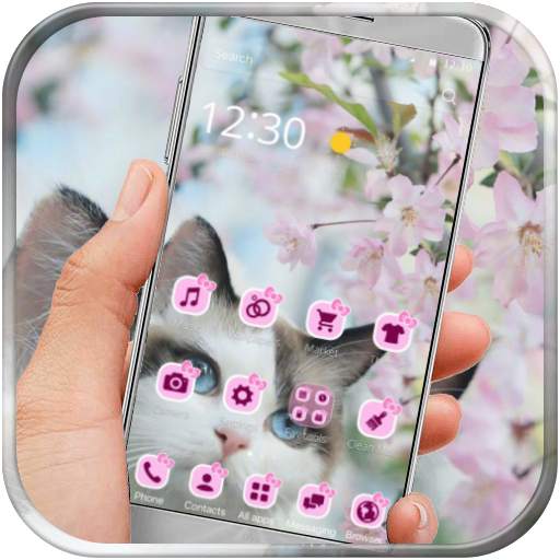 Pink Flower Lovely Cat Theme 1.1.3