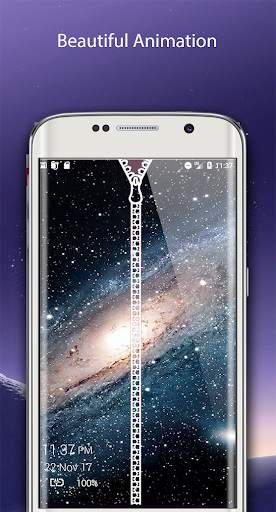 Zipper Lock Screen Time Password Wallpaper 1 تصوير الشاشة