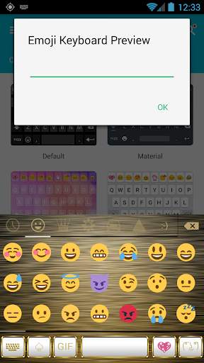 Frame WhiteGold Emoji Keyboard screenshot 3