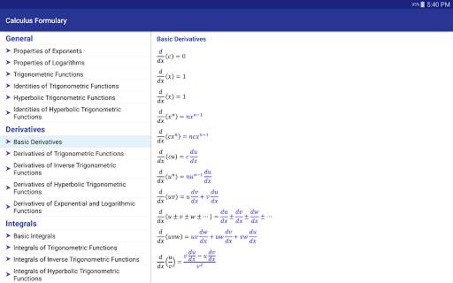 Calculus Formulary screenshot 10