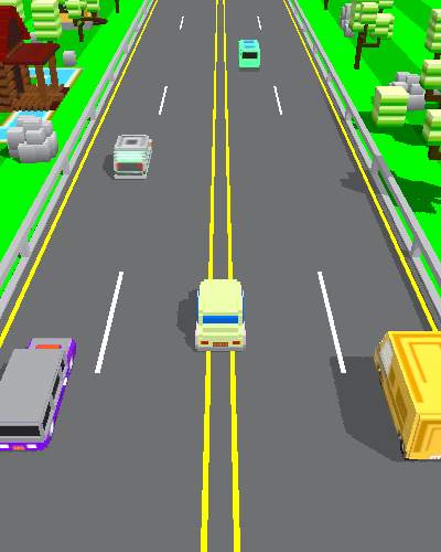 traffic roads Blocky HighWay Mod Racer tomb screenshot 2