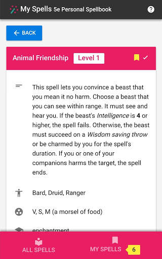 My Spells screenshot 2