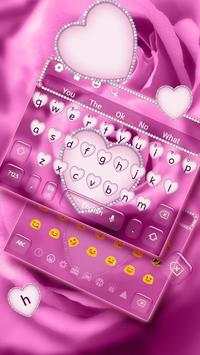 Pink Love Rose Keyboard Theme screenshot 3