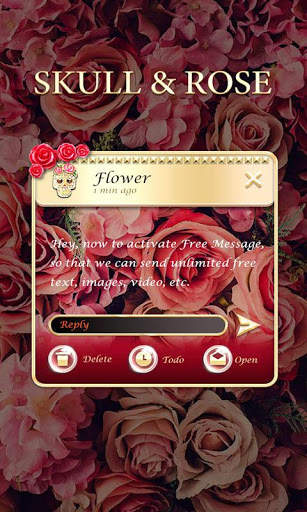 (FREE) GO SMS SKULL&ROSE THEME screenshot 4