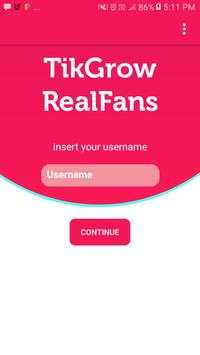 Tikgrow real fans likes & follower for tiktok screenshot 1