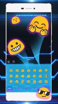 3D Blue Tech Keyboard Theme скриншот 3