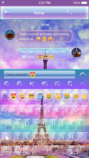 Rainbow Eiffel Tower - Emoji Keyboard screenshot 1