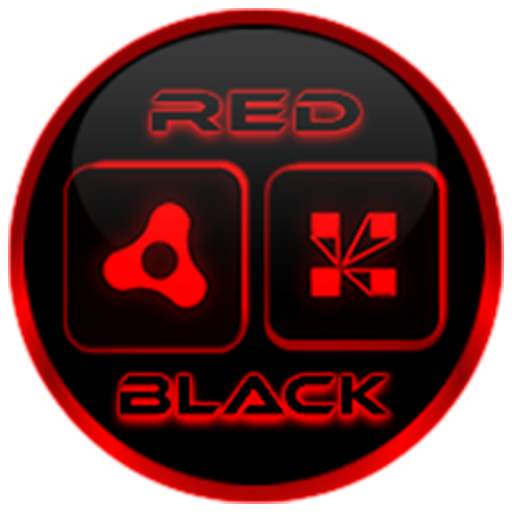 Flat Black and Red Icon Pack 12.1