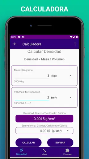 Densidad Masa Volumen screenshot 5