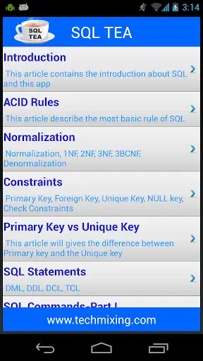 SQL Tea screenshot 1