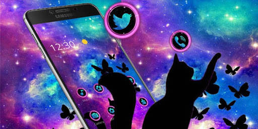 Dreamy Starry Sky Cat Theme screenshot 4