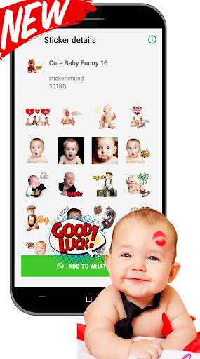 Cute Baby Funny Sticker For WAStickerApps स्क्रीनशॉट 5