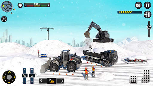 Snow Excavator Sim Crane Game स्क्रीनशॉट 1