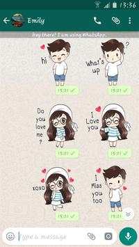 Cute Couple Packs For WhatsApp - WAStickerApp screenshot 3