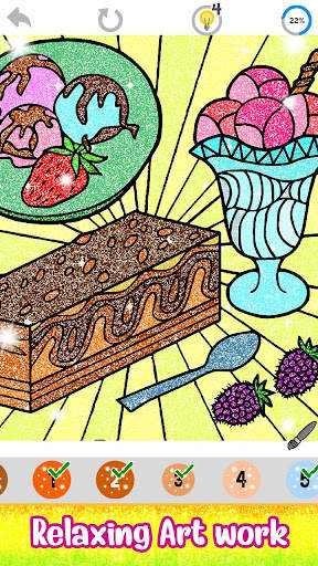 Ice Cream Paint by Numbers - Food Coloring Pages 2 تصوير الشاشة
