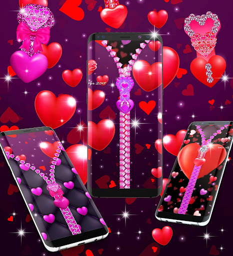 Heart zipper lock screen screenshot 4