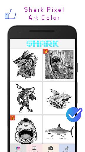 Shark Pixel Art Color screenshot 5