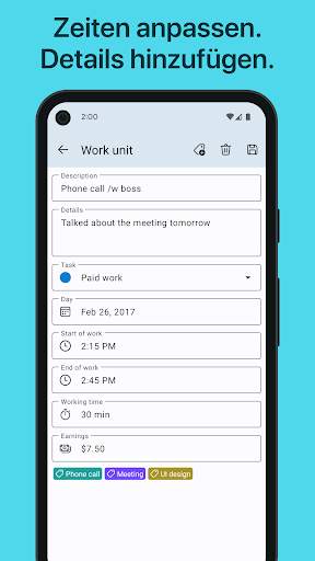 WorkingHours - Zeiterfassung screenshot 5