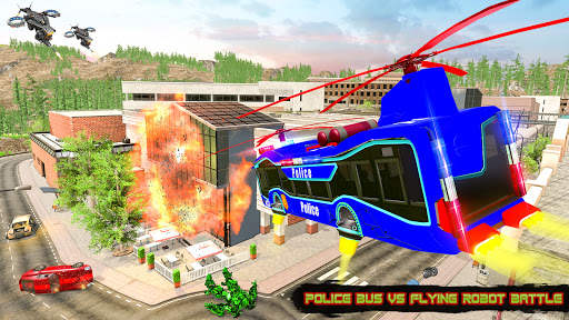 Fly Bus Robot Helicopter Car Transform Robot Games screenshot 9