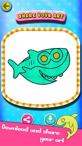 Baby Shark Glitter Coloring Game screenshot 4