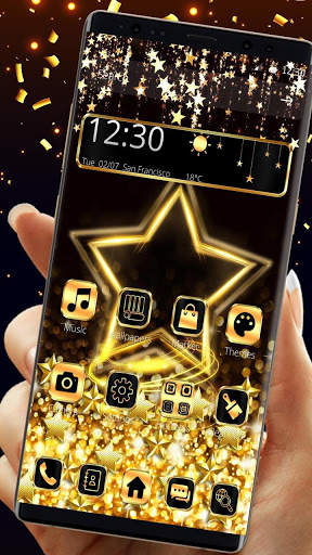 Golden Alluring Star Wallpapers Theme screenshot 3